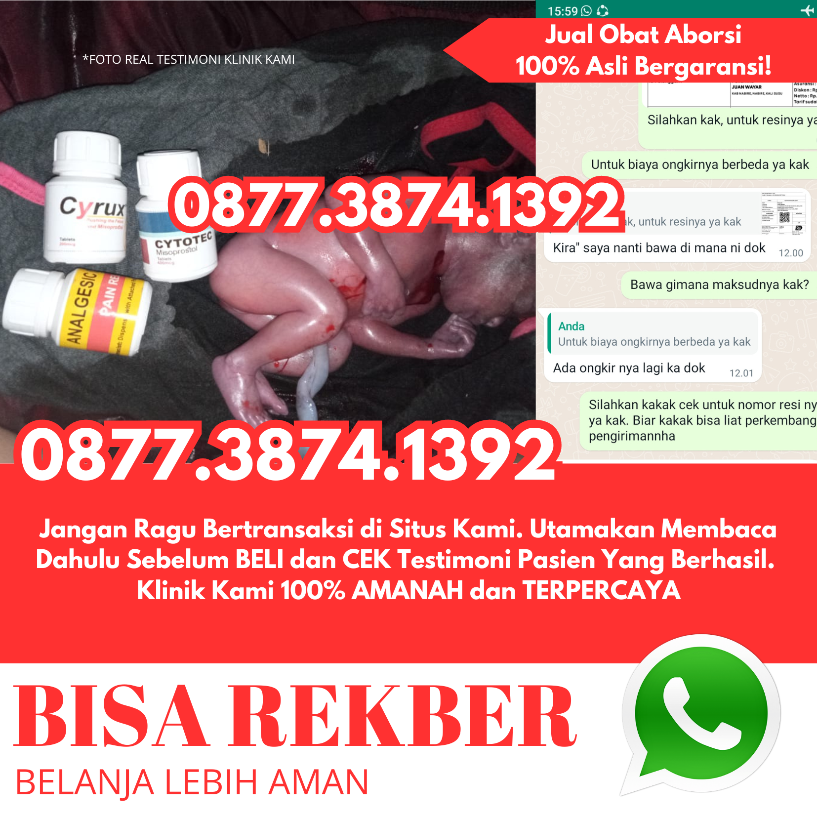 Wa[087738741392] Jual Obat Aborsi Cytotec | Obat Penggugur Kandungan Asli Di Ngawi 